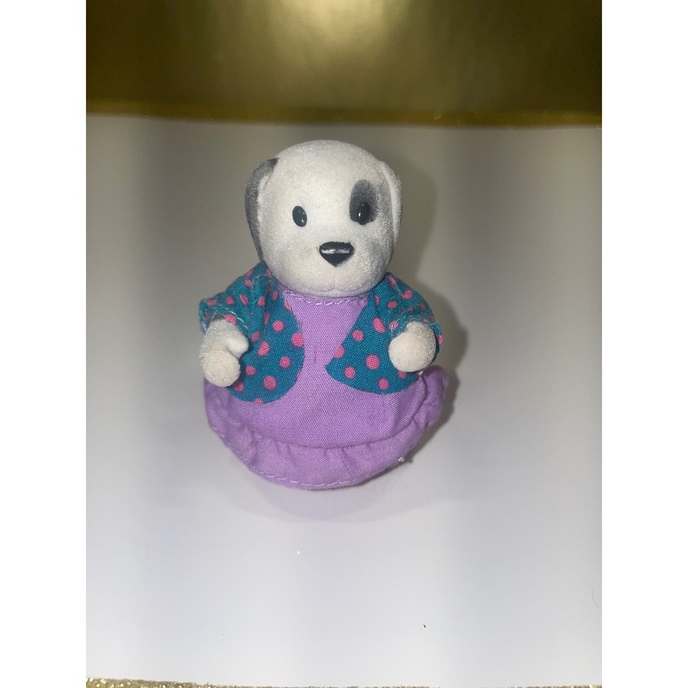 Calico Critters‎ Dalmation Woodzeez Dog Figure Purple Dress Teal